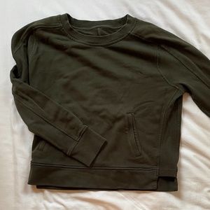 Lululemon Olive Green Cropped  Crewneck Sweatshirt